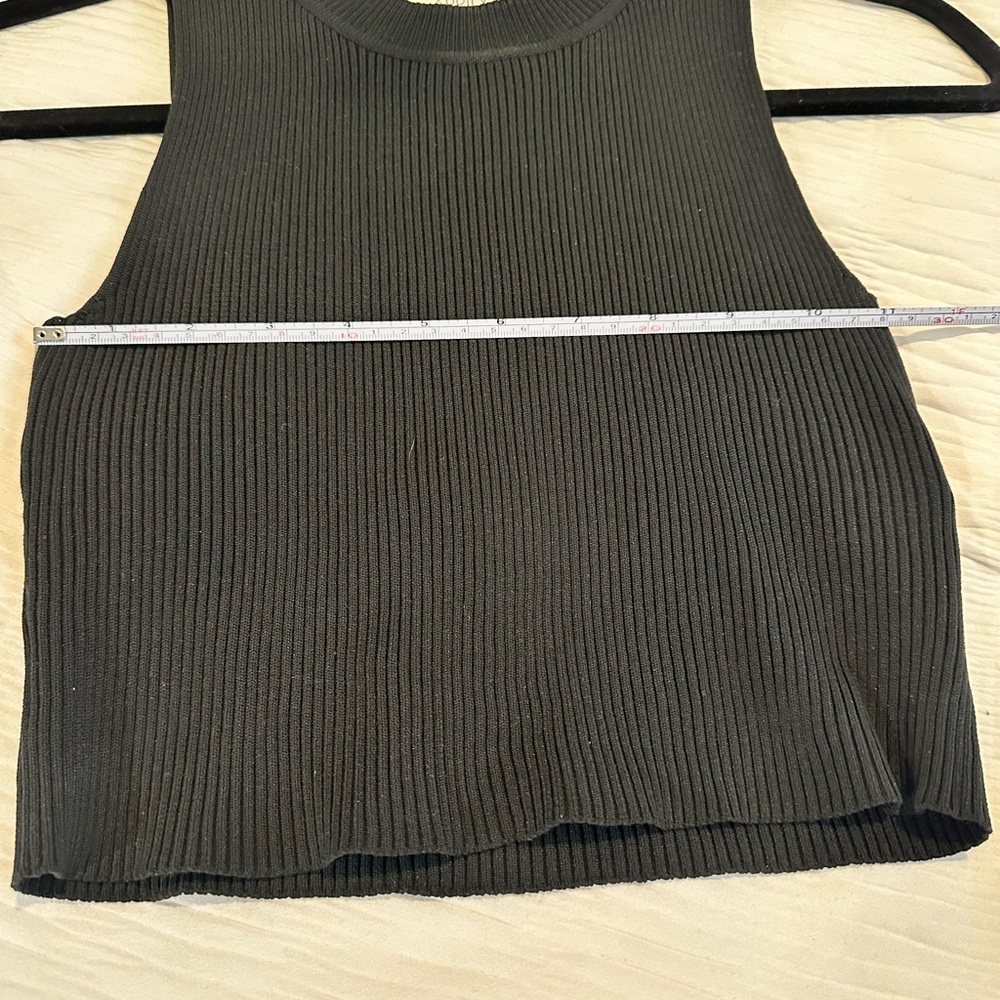Black Ribbed Knit Top - Picture 3 of 7